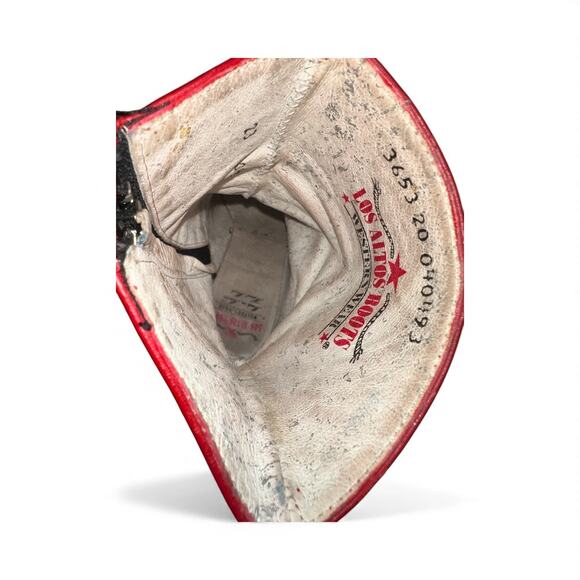 Los Altos Red Leather Women's Heeled Ankle Boots Size 23 Mex US 6 Side Zip - Picture 9 of 10